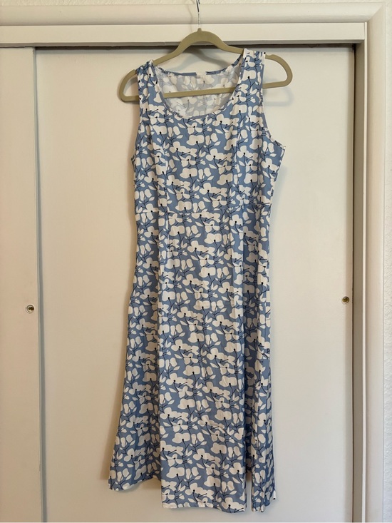 Dresses & Skirts - Sleeveless Blue and White Floral A-Line Dress